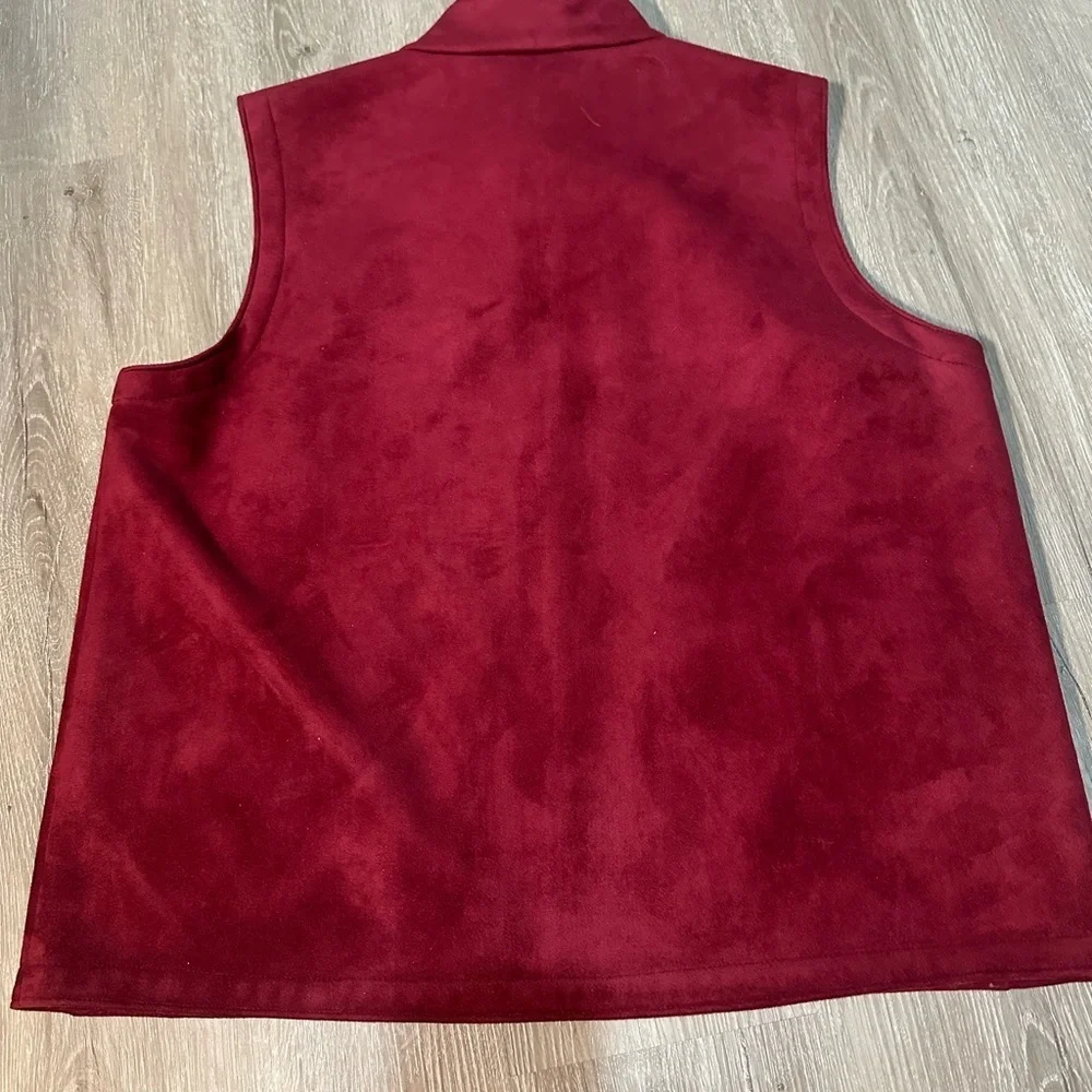 Talbots Vintage Cozy Burgundy Zip-Up Vest Size M 🦄 - Picture 5 of 5